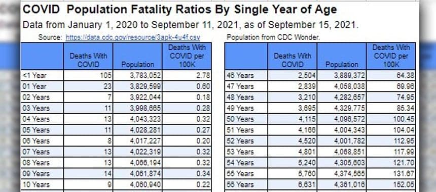 Cover Image for Amazing Graphic Shows Just How Few Children Die with Covid