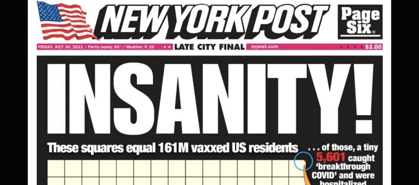 Cover Image for New York Post Says It All, As Mayor De Blasio Locks Down