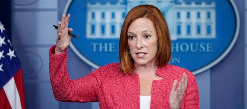 Cover Image for Psaki Spouts Mask Lies from White House Podium