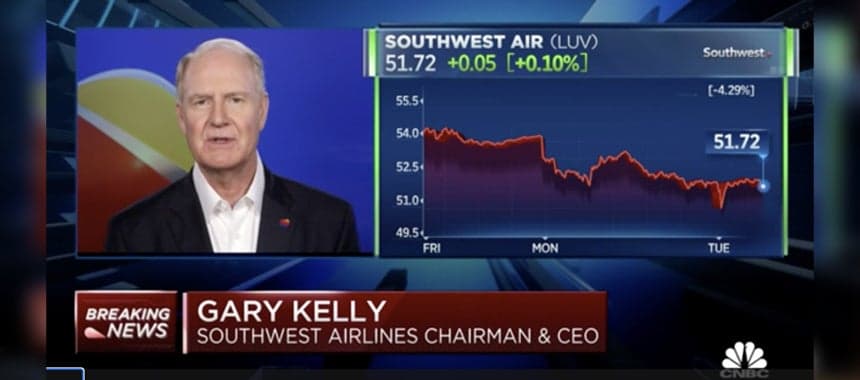 Cover Image for Southwest CEO Says He’s Against Biden’s Mandate