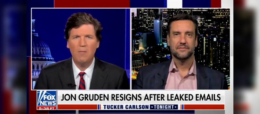 Cover Image for Clay Discusses Jon Gruden with Tucker Carlson