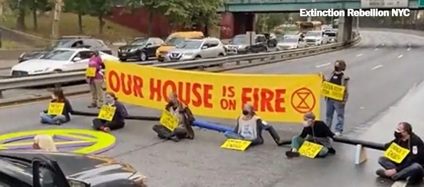 Cover Image for Left-Wing Climate Extremists Block NYC Traffic