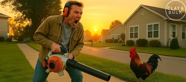 Cover Image for Buck’s Leaf Blower Rant Goes Viral, Clay Calls for Morning Ban