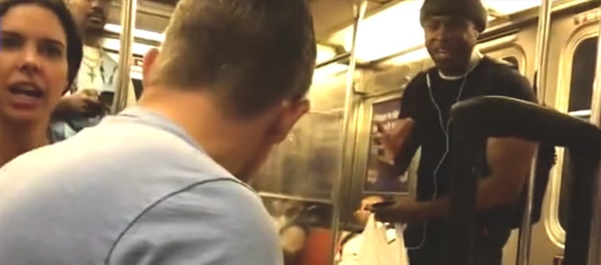 Cover Image for Viral Video Shows Black Man Spewing Racist Hate at Family on NYC Subway (Warning: Graphic Language)